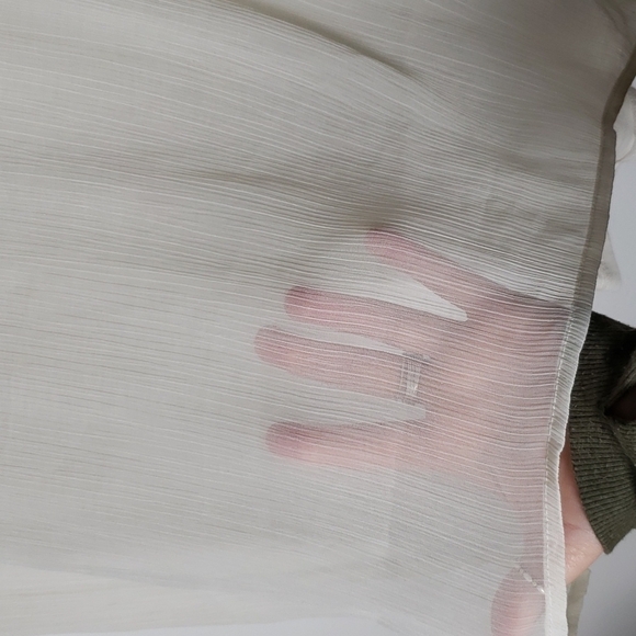 Maurices beaded sheer front shirt sleeve shirt, ivory, sequin/ beading, size med - Picture 6 of 7